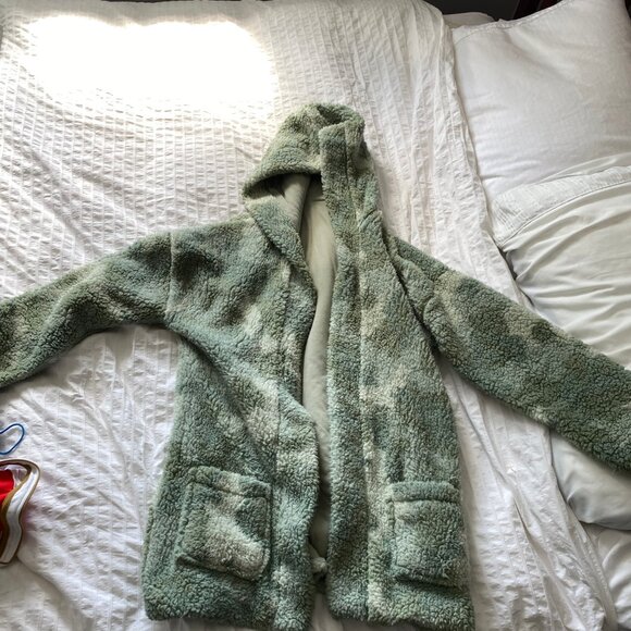 Loungewear Cozy Sherpa Coat American Eagle Size Small - Picture 3 of 3
